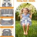 3-in-1 Toddler Swing Set, Foldable Baby Swing with Stand, Indoor & Outdoor Kids Swings Sets, Multifunctional Swings for Home Backyard, Easy to Install and Store (White)