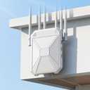 AX1800 Outdoor WiFi 6 Extender, Long Range Outdoor WiFi Extender Signal Booster, IP67 Weatherproof Outdoor Wireless Access Point with PoE, Gigabit Ports for Garage, Farm, Yard, RV, Starlink