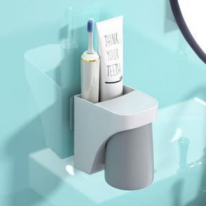 Toothbrush Holders for BathroomWall Mounted Magnetic Cup Set, sgzscl Electric Toothbrushes Storage Organizer Space Saving Holders for Water pik Oral B, Father Mother and Son/Daughter (Lightgrey)