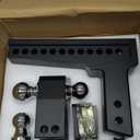 VNN Adjustable 10 Inch Drop Hitch 2.5 Inch Receiver - Interchangeable 3 Solid Ball Mount 1-7/8", 2", 2-5/16"(18,500 LBS GTW), Heavy Duty Aluminum Trailer Hitch with Pads and Locking Sets, Black