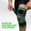 Adjustable Knee Sleeve with side stabilizers - Knee Compression Sleeve for Men & Women, Knee Brace for Meniscus Tear, Arthritis Pain, Running, Sports & Injury Recovery Knee Support