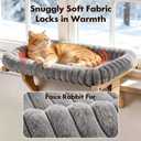 Zoratoo Cloud-Cuddle Cat Perch for Window Sill with Bolster, Natural Wood & Metal Frame Cat Window Seat for Large Cats, Easy to Adjust Zipper Cushion Pet Bed for Windowsill (Medium, Gray)
