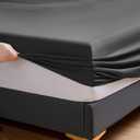 SONORO KATE Bedding Bed Sheets Set - 1800 Thread Count Soft Sheets, Cooling Microfiber Bedding Sheets & Pillowcases Sets-4 Pieces Sheets (King, Black)