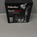 Mueller Multistick 5-in-1 Immersion Blender Handheld, 12 Speed Hand Mixer - Turbo Boost, Heaviest Duty Copper Motor, Titanium Blades Hand Blender, Milk Frother Wand, Whisk, Beaker, Chopper, Grey
