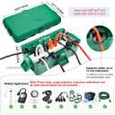 Hrensaw Medium Outdoor Electrical Box(10.6x5.5x4.5inch),IP54 Waterproof Extension Cord Cover w/6 Cable Entry,Weatherproof Connection Box Protect Power Strip,Timer,Plug,Holiday Lights,Green