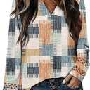 Magritta Womens Long Sleeve Casual Tunic Tops 2025 Winter Loose Dressy Shirts V Neck Flare Blouses (Small)