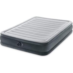 Intex Mid-Rise Air Mattress Bed with Built-in Pump, Dura-Beam Deluxe Comfort Plush, Full - Portable Luxury Travel Airbed for Adults, Camping, Guests (Grey)