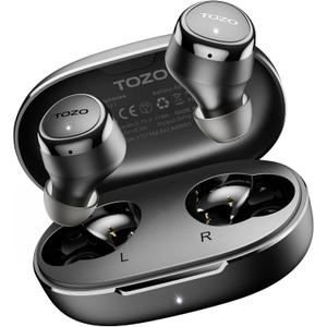 TOZO E1 Wireless Earbuds Build in Mic Clear Calls Ergonomic Light Weight Bluetooth 5.3 in Ear Headphones IPX6 Waterproof Premium Stereo Sound Ear Buds 30H Playtime with 32 EQs via APP, Black