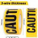 Dynta Caution Tape Yellow 5-Pack 3 Inch x 1000 Feet Caution Tape Roll Strong for Halloween Decorations, Party, Work-Site