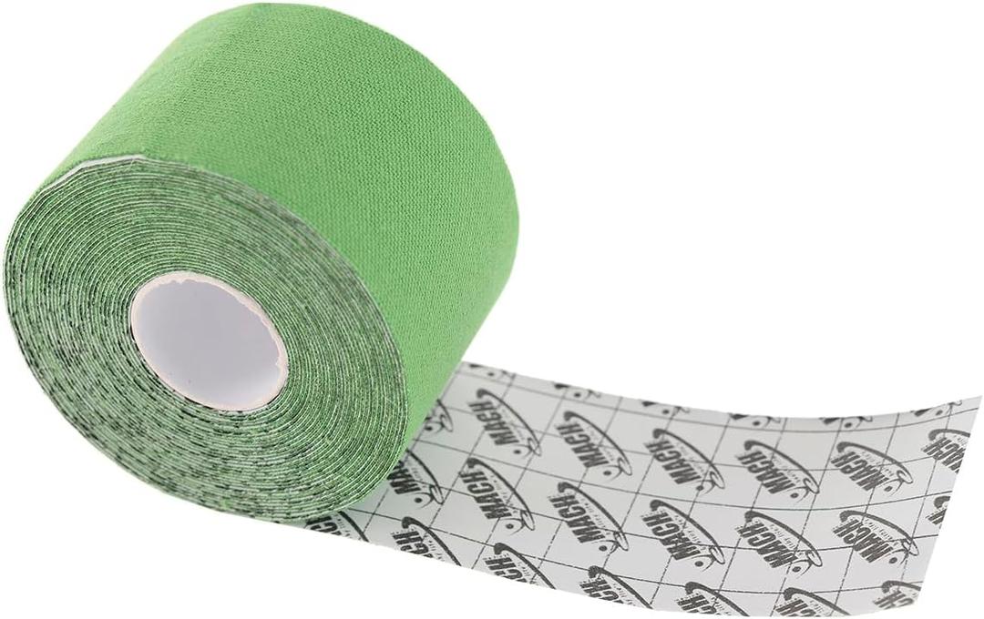 2 x Kinesiology Tape MACH Medical Green, Uncut Roll, Original Cotton Elastic Premium Athletic Tape, Latex Free Hypoallergenic, 2inch x 16ft (5cm x 5m) (Green)