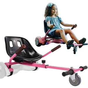 Hoverboard Seat Attachment for 6.5-10 Hover Board, Buggy Go Kart Conversion Kit, Accessory for Self Balancing Scooter, Hoverboards Go-Cart for Kids or Adults (Pink) Hoverboard Seat Attachment for 6.5-10 Hover Board, Buggy Go Kart Conversion Kit, Accessory for Self Balancing Scooter, Hoverboards Go-Cart for Kids or Adults (Pink)