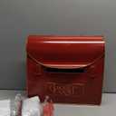 Yielycan Wall-Mounted Mailbox with Newspaper Holder, Waterproof & Rust-Proof Galvanized Steel, Large Capacity for Outdoor Use, 13.82 x 12.8 x 4.17 Inch - Red