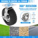 8 inch Casters Wheels, Heavy Duty Casters Set of 4 Load 880lbs with Brake, Locking Swivel Plate Caster, Industrial Castor Wheels for Workbench, Cart, Trolley, Wagon and Shelves