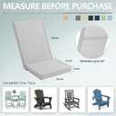 Adirondack Chair Cushions Set of 2 - Removable Covers, Water-Repellent & Fade-Resistant Faux Linen, Securing Straps, Non-Slip Bottom, Fit for Most Outdoor Adirondack & Rocking Chairs - Light Grey