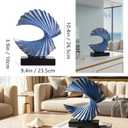 Blue Gold Wave Sculpture, Modern Ocean Wave Home Accents, Resin Art Statue for Shelf, Coffee Table, TV Stand Adornos Modernos