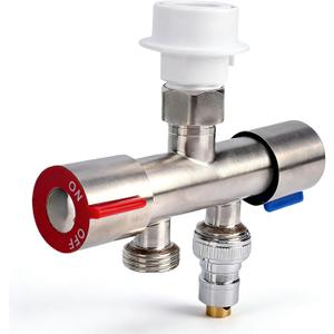 Yosoo Health Gear 2 Way Hose Splitter G1/2 304 Stainless Steel Precise Dual Control Leakproof Faucet Diverter Tap Brass Garden with Long Handle Outdoor Full Connector for Washing Machine Kitchen