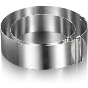 Amylove 6-12 Inch Round Cookie Cutter Adjustable Circle Cookie Cutter Stainless Steel Round Cake Trimmer for Baking Kit Mousse Layered Cake Biscuit Food Tiramisu Pastry