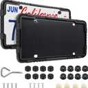 LivTee Silicone License Plate Frame, Black License Plate Holder with an Unobstructed Design, The License Plate Bracket is Rust-Proof, Noise-Proof and Weather-Proof, Truck Accessories for Men, 2PCS