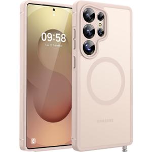 TOCOL Magnetic Only for Samsung Galaxy S25 Ultra Case, Upgraded Full Camera Protection, Compatible with Magsafe, Drop Protection, Matte Back Cover for Samsung Galaxy S25 Ultra 6.9-Inch (DesertDesert)