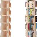 Rotating 360 Bookshelf Bookcase Hexagonal Children's Bookcase Tall Bookcase Floor Standing Corner Book Shelf Storage Rack for Home Living Room Office (5 Tier)