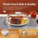 ACEPRUT New Upgrade Glass Microwave Splatter Cover with Ceramic Handle & Screw, Non Plastic Microwave Cover with Vent Hole, BPA Free, Dishwasher Safe