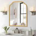 18X24 Inch Gold Mirror for Wall with Metal Frame Rectangular Rounded Bathroom Vanity Mirror Anti-Rust, Hangs (Gold 18" x 24")