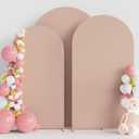 Wokceer Wedding Arch Cover (7.2FT, 6.6FT, 6FT) Set of 3 Spandex Fitted Wedding Arch Stand Covers for Round Top Chiara Arch Backdrop Stands Cover for Birthday Party Ceremony Banquet Decor Nude
