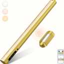 Rechargeable Magnetic LED Light Bar with Remote, Under Cabinet Lighting Wireless, Battery Powered Operated Wall Strip Lights, Dimmable Desk Lamp for Picture Mirror Closet Room  Gold (without Motion Sensor)