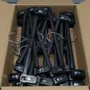 Smartor Plastic Pants Hangers - 30 Pack, Black Pant Hanger, Shorts Hangers with Non-Slip Clips, Dress, Heavy Duty Hanger for Trouser, Slack, Skirt, Demin Jean, Dress - 14 Inch