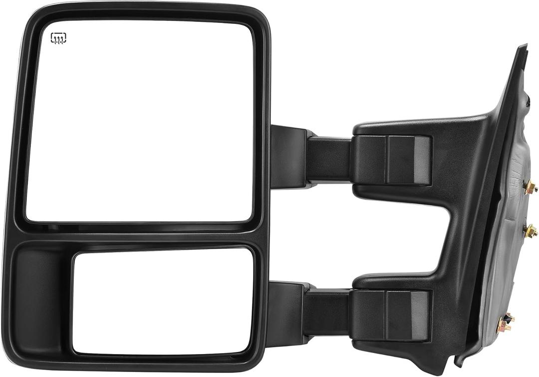 YITAMOTOR Towing Mirror Compatible with 1999-2007 F250/F350/F450/F550 Super Duty, 2001-2005 Excursion, Left Driver Side Mirror Tow Mirror Power Heated Telescoping Folding LED Turn Signal Smoke