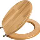 Toilet Seat, Solid Wood, Rubber Wood, High Gloss Finish, PIKLiDS (Round)