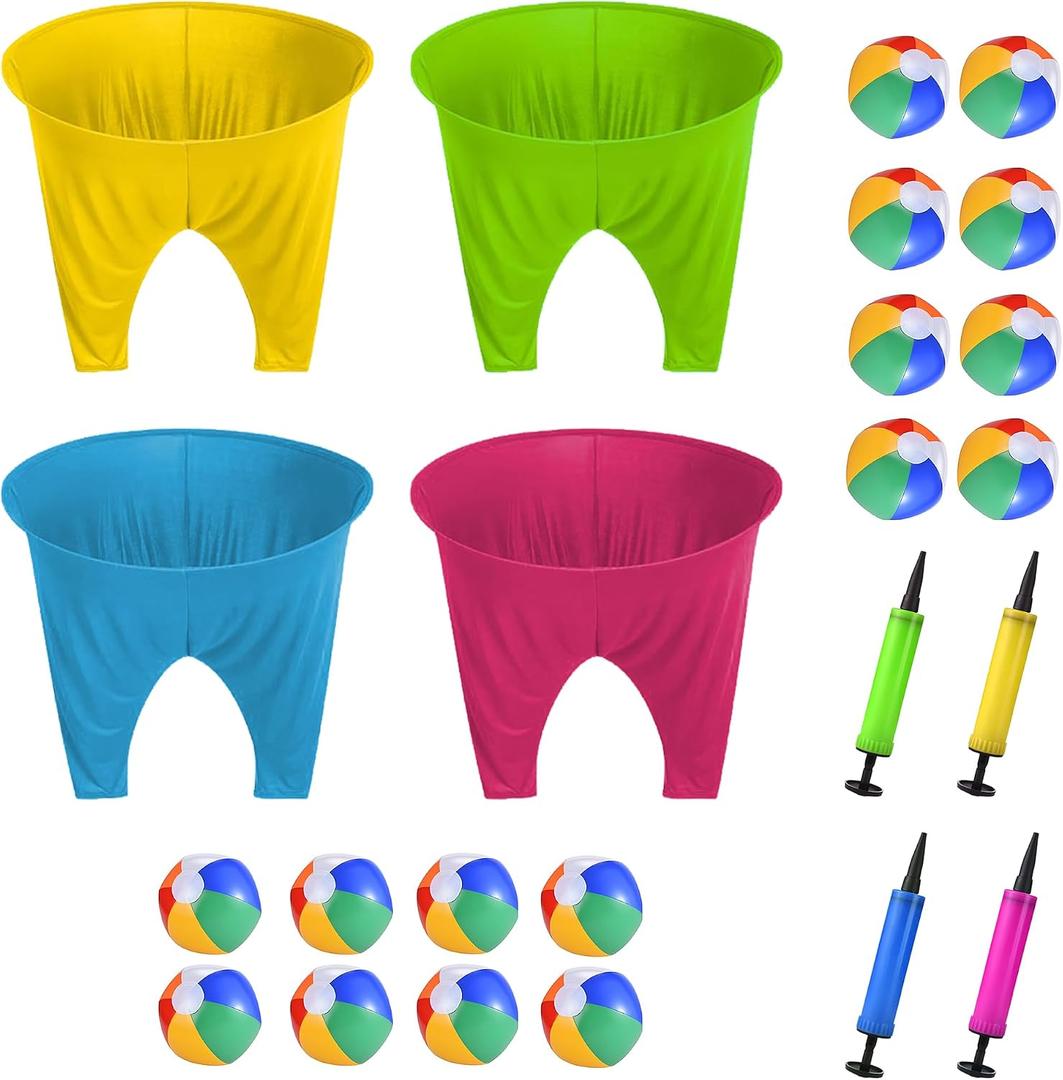 Granny Pants Outdoor Game with 4 Bouncy Balls, Giant Yard Toss Game for Teens & Adults, Hilarious Outdoor Party Relay Game, Team Building Lawn Field Game Set for BBQ, Family Reunion