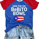 Puerto Rico Shirt for Women: Puerto Rico Flag Pride Shirts Boricua Puerto Rican T-Shirt Color Block Raglan Tops (M)