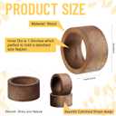 60pcs Wooden Napkin Rings, Handmade Dining Table Napkin Holder, Rustic Wood Napkin Holders Bulk for Weddings, Thanksgiving, Christmas & Events - 2 Inch, Brown