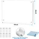 6 Pack 4x6 Magnetic Acrylic Picture Frame Stick to the Wall, No Drill Clear Photo Frames, Self Adhesive Framless Frames