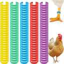 200 Pcs Adjustable Chicken Leg Rings, Colorful Numbered Chicken Identification Leg Bands Clip on Poultry Foot Rings Chicken Ankle Tags for Chicks Duck Bantam Guinea Pigeons Gamefowl