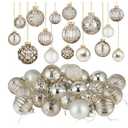 Liliful 24 Pcs Champagne Glass Christmas Ball Ornaments Christmas Tree Decoration Hanging Balls Neutral Vintage Mercury Ornament for Xmas Festival Home Wedding Holiday Farmhouse Party Decor, 2.36 Inch Item is Missing One Ornament
