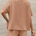 Imily Bela Womens 2 Piece Outfits 2025 Oversized Summer Short Sets Casual Beach Ribbed Short Sleeve Matching Set (M)