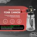 Raincovo Foam Cannon Wide Mouth for Pressure Washer, Thick Snow Foam Lance for Car Wash, Adjustable Soap Cannon with 1/4 Inch Quick Connector, Additional 1.1mm Orifice Nozzle