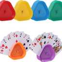 Playing Card Games Holder,6 Pack Triangle Shaped Hands-Free Playing Card Holder for Kids,Adults,Seniors,Poker Parties,Family Card Game Nights&Classroom Activities,6 Colors (6pack(red,yellow,blue,green,orange,purple))