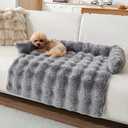 Calming Dog Bed for Couch, 29.5 x 29.5 inch, Non-Slip Luxurious Dog Sofa Mat for Furniture Protector, Perfect for Small, Medium Dogs and Cats (Dark Gray)