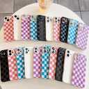 Compatible with iPhone 11 Case,Cute Checkerboard Checkered Cream Silicone Pattern for Women Girl Trendy Slim Fit,TPU Silicone Shockproof Full Camera Protection Cover-Black