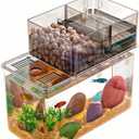 Small Fish Tank with Filter, Self Cleaning Betta Fish Tank, with Bottom Suction Silent Water Pump - Ideal for Desktop Aquariums