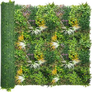 Artificial Greenery Grass Wall Panels: 68'' x 120'' UV-Anti Faux Greenery Ivy Privacy Fence Screen Backdrop Boxwood Vine Leaf Hedges for Patio, Balcony, Garden, Green Decor