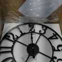 LEIKE Large Wall Clock, 18.5" Silent Non-Ticking, Battery Operated, Oversized, Decorative Retro Black Metal Clock for Living Room,Farmhouse, Dinner Room,Indoor, Outdoor(47cm, Black Arabic Number) (19 Inch)