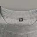 Zaitun Mens Crewneck Sweater Pullover Waffle Knit Casual Patterned Long Sleeve Sweaters Dark Gray M