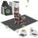 ELEGX 200 Pcs Charcoal Cat Pee Pads Refills 16.9"x11.4" for Tidy Cat Breeze Litter System, Odor-Control Super Absorbency,Leak-Proof,Quick-Dry,6-Layer Thicken Disposable Gel Pads for Under Litter Box