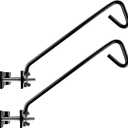 2 Packs 11 inches Fence Deck Hook Rail Hook Hanging Hook Mounting Kit Heavy Duty Bird Feeder Hook Decorative Hook Hanger for Bird Feeders Planters Suet Baskets Lanterns on Balcony Porch Railing Fence (11in Long Fence Hook-2 Packs)