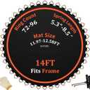 Trampoline Mat ReplacementFits 14ft Frame, with72/80/84/88/96 Rings for Choose,Fits 5.3"-8.5" Springs, Trampoline Mat Diameter 11.97ft-12.56ftSpring and Frame not Included