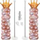 Balloon Column Stand Kit Set of 2, 7ft Height Adjustable Balloon Arch Kit, Metal Telescopic Pillar Balloon Stand, Birthday Party, Graduation, Wedding Christmas Decorations